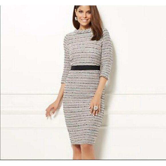 Eva Mendes Tweed Long Sleeved Dress - Picture 5 of 12